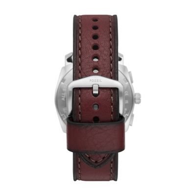 Fossil - FS5884 Leather LiteHide™ - Burgundy Machine Chronograph Watch