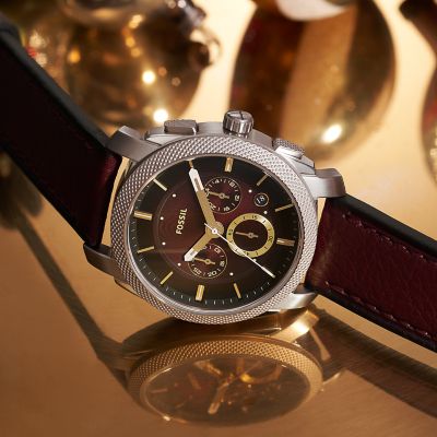 Machine Chronograph Burgundy LiteHide™ Leather Watch - FS5884 - Fossil