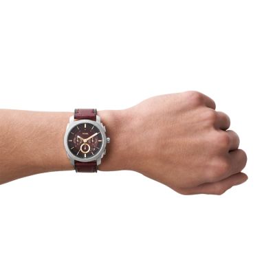 Chronograph Fossil Machine - LiteHide™ Leather Burgundy - Watch FS5884