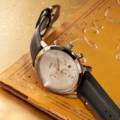 Neutra Chronograph Watch FS5885 Fossil - LiteHide™ Black Leather 