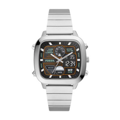 Stainless steel analog digital watch sale