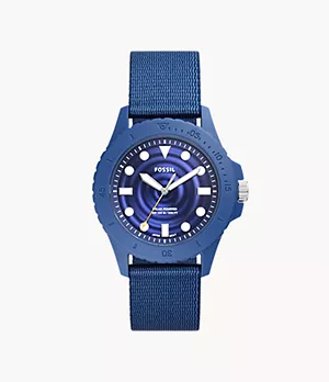 Orologio solare FB-01 con cinturino in #tide ocean material® blu