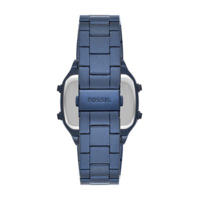 Retro Digital Blue Stainless Steel Watch - FS5896 - Fossil