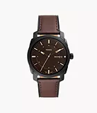 Machine Three-Hand Date Brown LiteHide™ Leather Watch