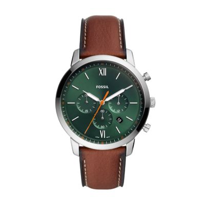 Eco Leather Neutra Chronograph - Fossil FS5902 Brown - Watch