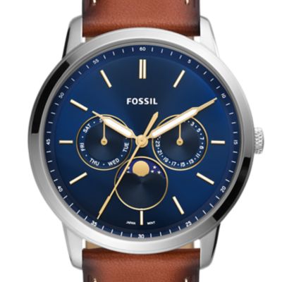 Neutra Moonphase Multifunction Brown Leather Watch