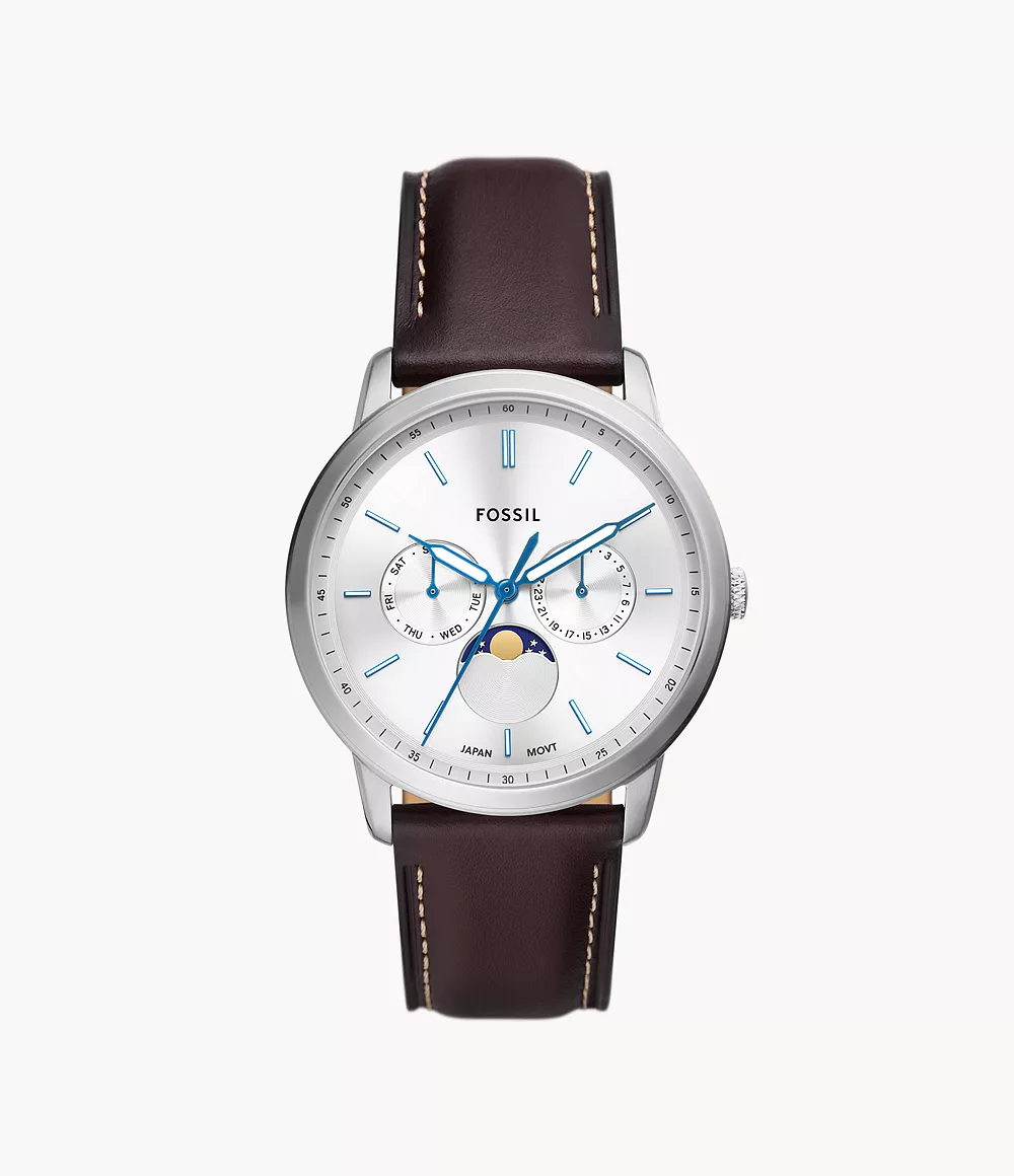 Neutra Moonphase Multifunction Brown Leather Watch
