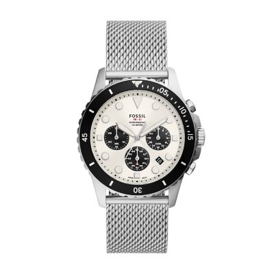 Montre FB 01 chronographe en maille milanaise inoxydable