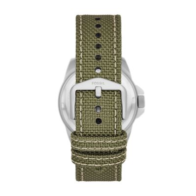 Bronson Three-Hand Date Olive Nylon Watch - FS5918 - Fossil