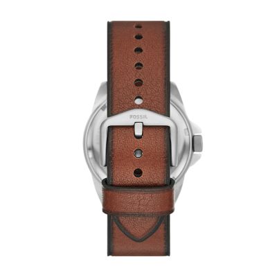 Bronson Three-Hand Date Medium Brown LiteHide™ Leather Watch