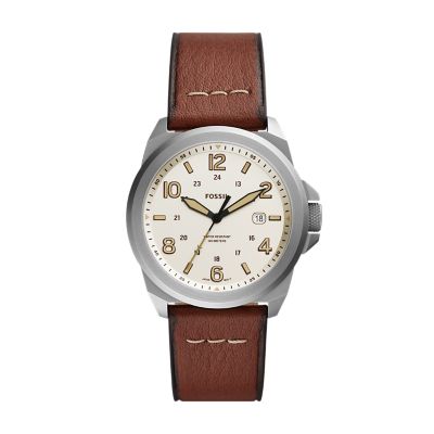 FS5919 Date Fossil Bronson - Leather Brown LiteHide™ Medium - Watch Three-Hand