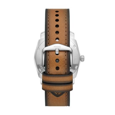 Machine Three-Hand Day-Date Tan LiteHide™ Leather Watch - FS5920