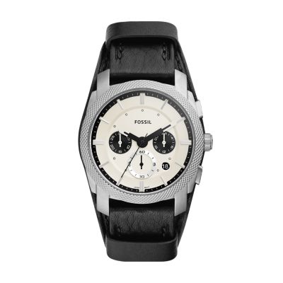 

Fossil Homme Montre Machine chronographe en cuir écoresponsable noire