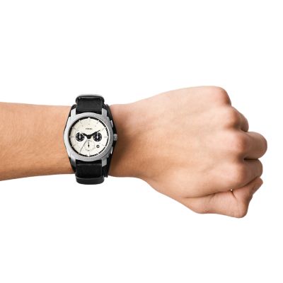 Machine Chronograph Black LiteHide™ - FS5921 - Leather Fossil Watch