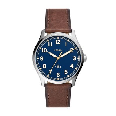 Dayliner Three-Hand Medium Brown Leather Watch - FS5923 - Watch