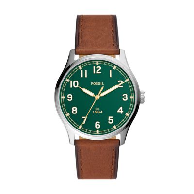 Dayliner Three Hand Teak Leather Watch