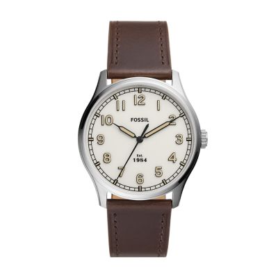 Dayliner Three-Hand Brown Leather Watch - FS5927 - Fossil