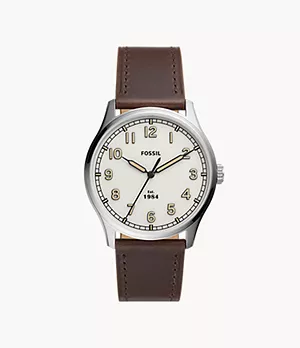 Dayliner Three-Hand Brown Leather Watch