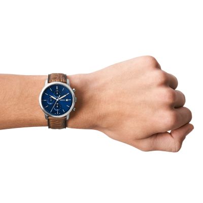 - FS5928 - Leather Chronograph LiteHide™ Tan Watch Fossil Minimalist