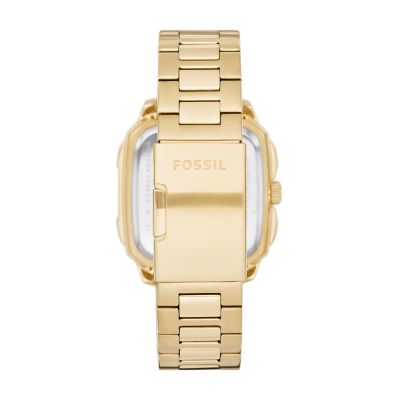 Inscription Three-Hand Date Gold-Tone Stainless Steel Watch