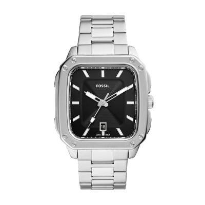 Inscription Three-Hand Date Stainless Steel Watch