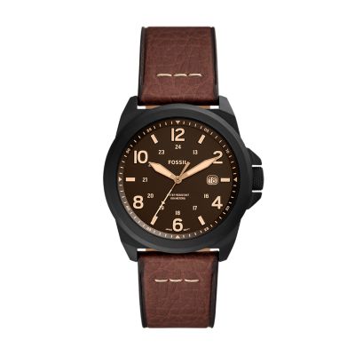 Bronson Three-Hand Date Dark Brown LiteHide™ Leather Watch