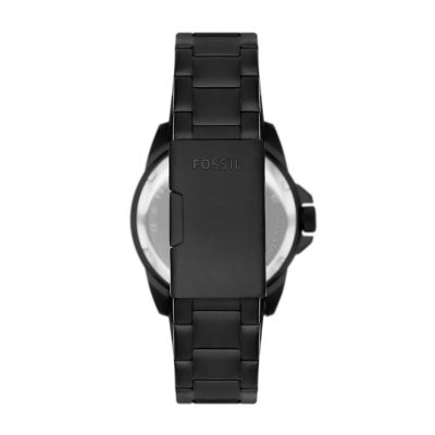 Bronson Three-Hand Date Black Stainless Steel Watch - FS5940 - Fossil