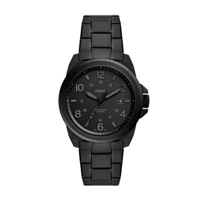 Bronson Three-Hand Date Black Stainless Steel Watch - FS5940