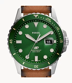 Fossil Blue Three-Hand Date Tan LiteHide™ Leather Watch