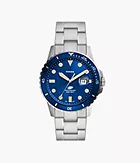 Fossil Blue Three-Hand Date Stainless Steel Watch