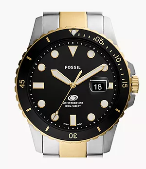 Fossil Blue Three-Hand Date Two-Tone Stainless Steel Watch