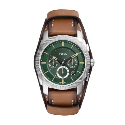 

Fossil Homme Montre Machine chronographe en cuir écoresponsable beige