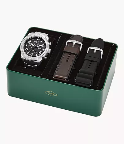 Bronson Chronograph Stainless Steel Watch and Interchangeable Strap Set -  FS5968SET - Fossil | Quarzuhren