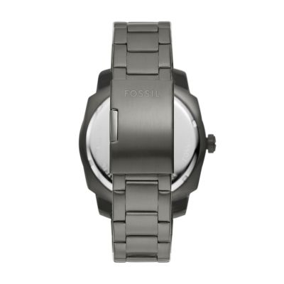 Machine Three-Hand Date Smoke Stainless Steel Watch