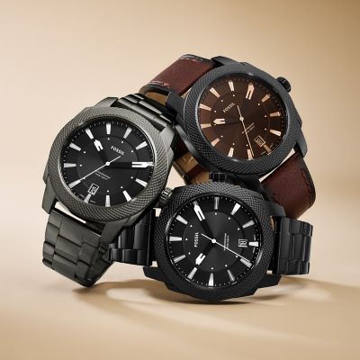 Machine Three-Hand Date Smoke Stainless Steel Watch