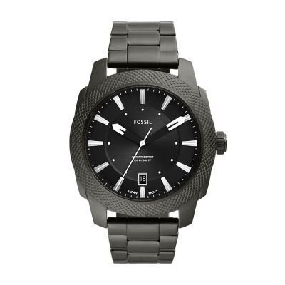 Machine Three-Hand Steel Fossil - Watch - FS5971 Black Stainless Date