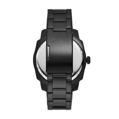 Machine Three-Hand Date Black Stainless Steel Watch - FS5971 - Fossil