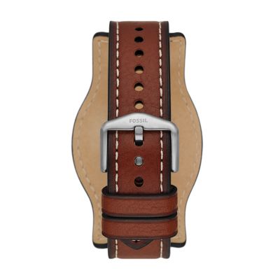 Defender Solar-Powered Medium Brown LiteHide™ Leather Watch