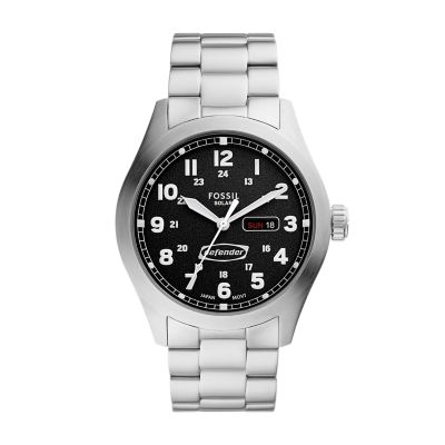 Defender Solar-Powered Stainless Steel Watch