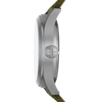 Defender Solar-Powered Olive Fossil Watch FS5977 - - Nylon
