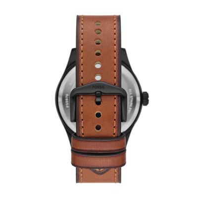 Defender Solar-Powered Luggage Leather Watch - FS5978 - Fossil