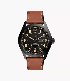 Defender Solar-Powered Luggage Leather Watch