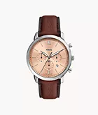 Neutra Chronograph Medium Brown Eco Leather Watch