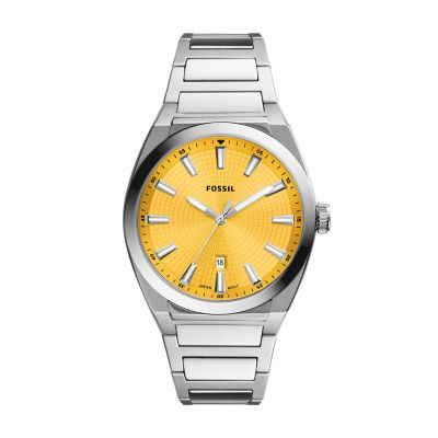 Everett Three-Hand Date Stainless Steel Watch - FS5985 - Fossil