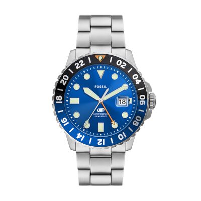 Orologio Fossil Blue GMT color argento