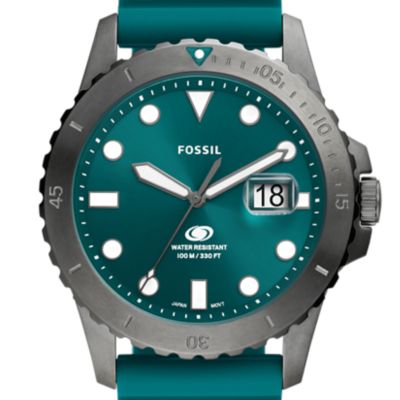 Fossil Blue Dive Three-Hand Date Oasis Silicone Watch (Various) only ...