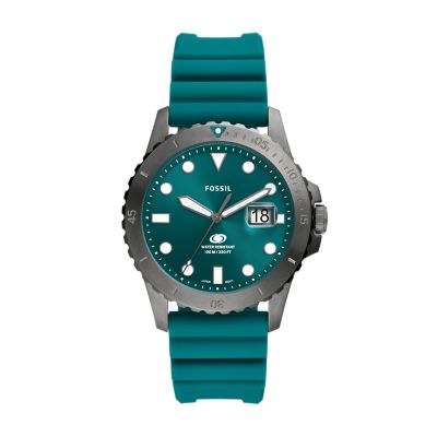 Fossil Blue Dive Three-Hand Date Oasis Silicone Watch