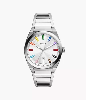Pride Three-Hand Date Stainless Steel Watch