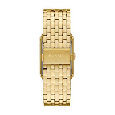 Reloj de acero inoxidable en tono dorado, Oro