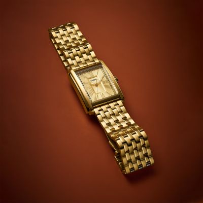 Carraway Three-Hand Gold-Tone Watch Fossil FS6009 Stainless - Steel 